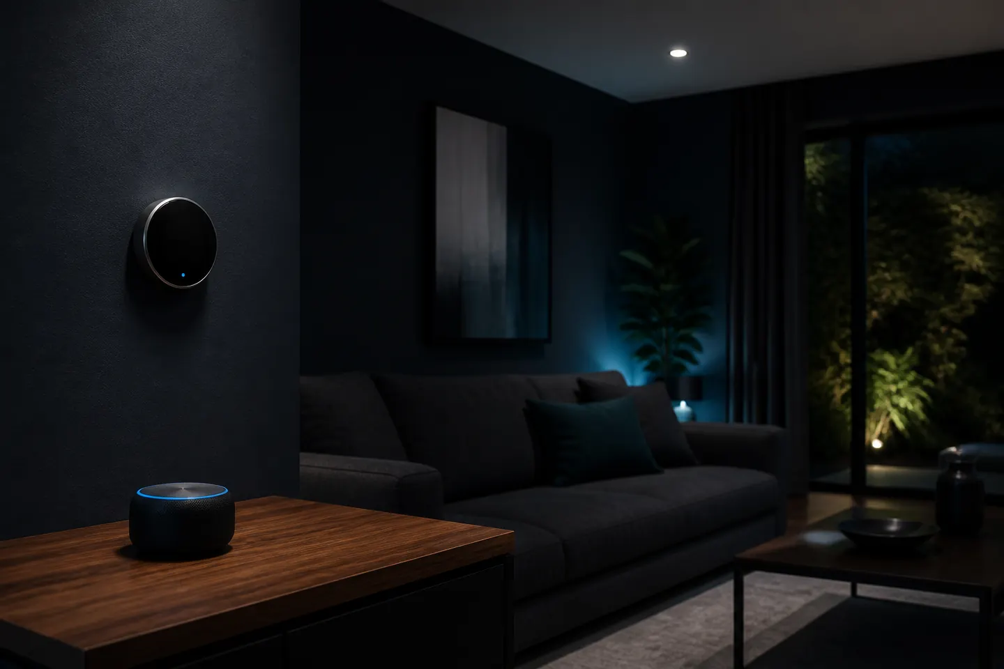 Coordinated smart home devices configured for a family residence.