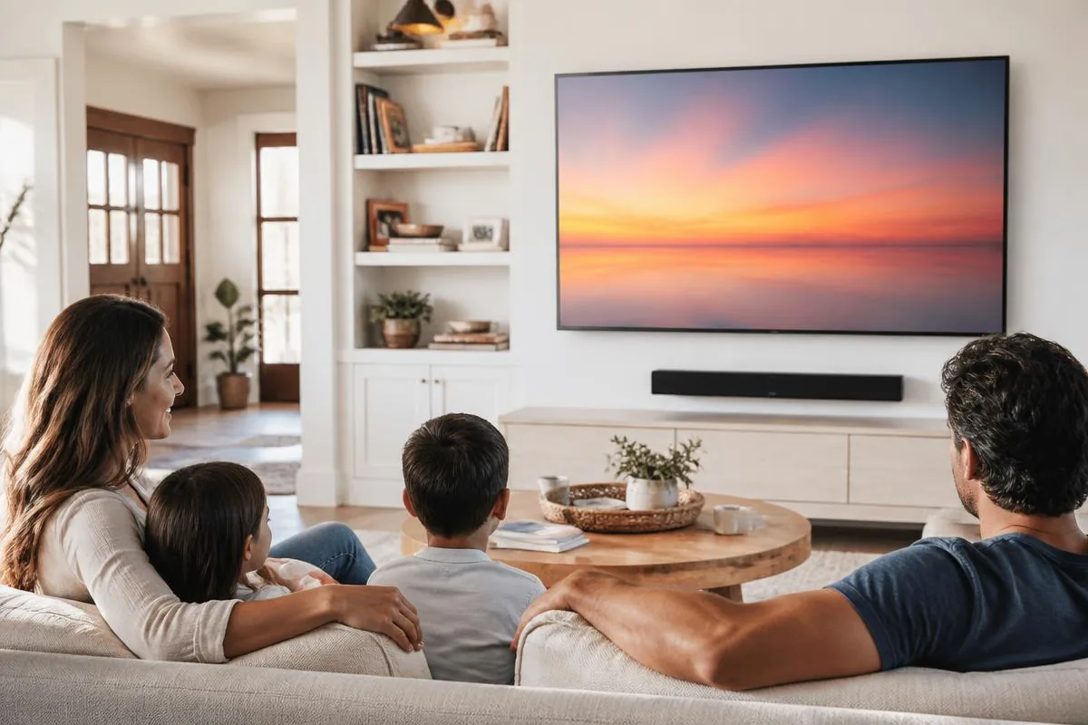 Family using tablets, laptops, and streaming devices in different rooms without connection drops